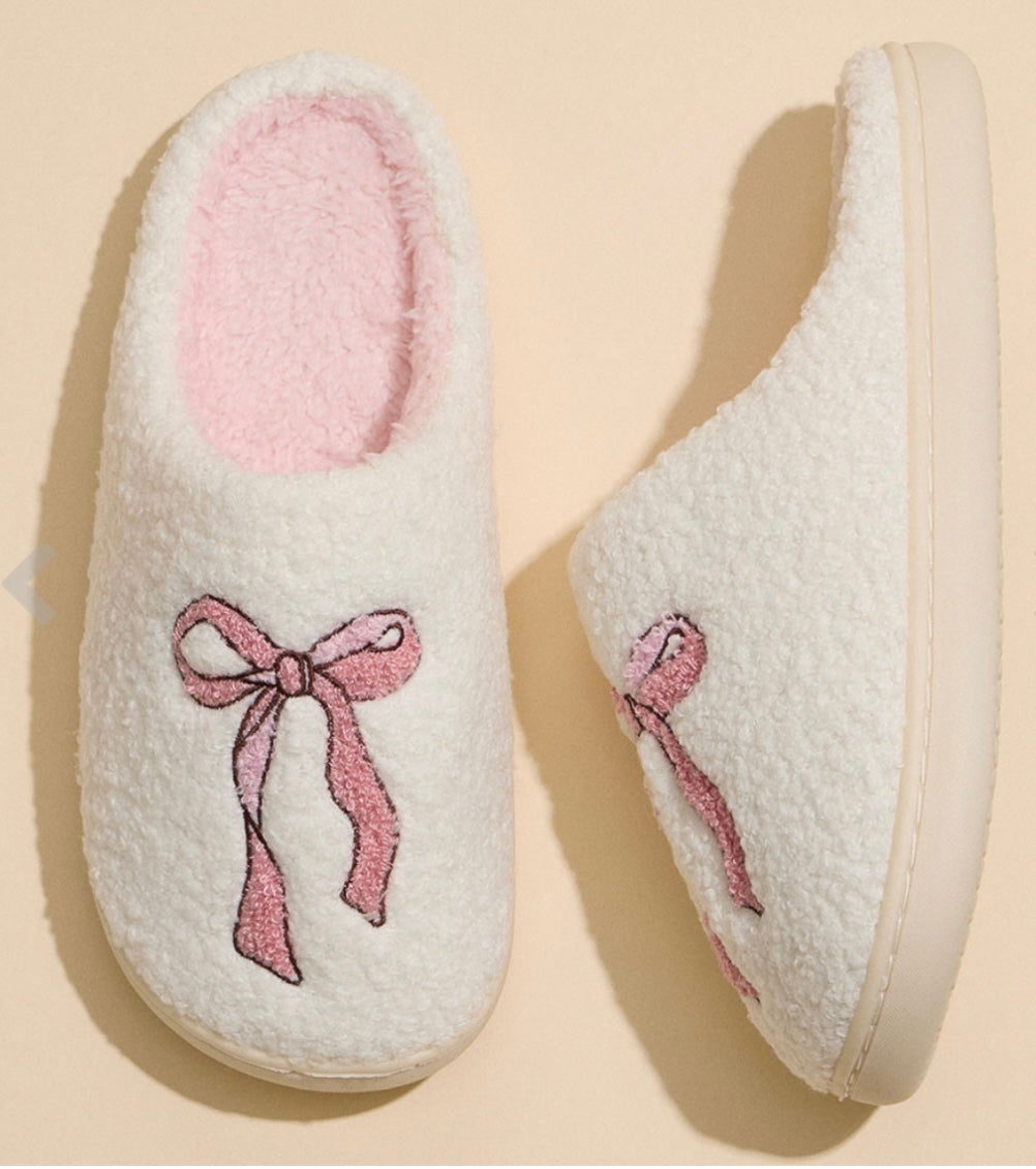 Ribbon Embroidery Cozy Slippers
